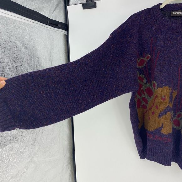 Vintage Men’s New Wool Sweater Novelty Fog Natterjack Made in Ireland Size XL Pu - Picture 5 of 7